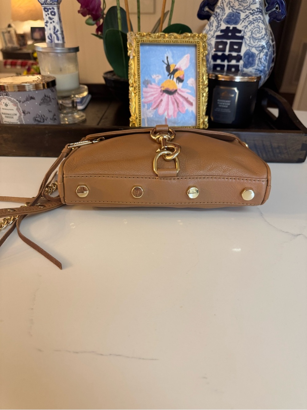 🤎 NWOT REBECCA MINKOFF TAN MINI M.A.C LEATHER CROSSBODY BAG! - Picture 9 of 13